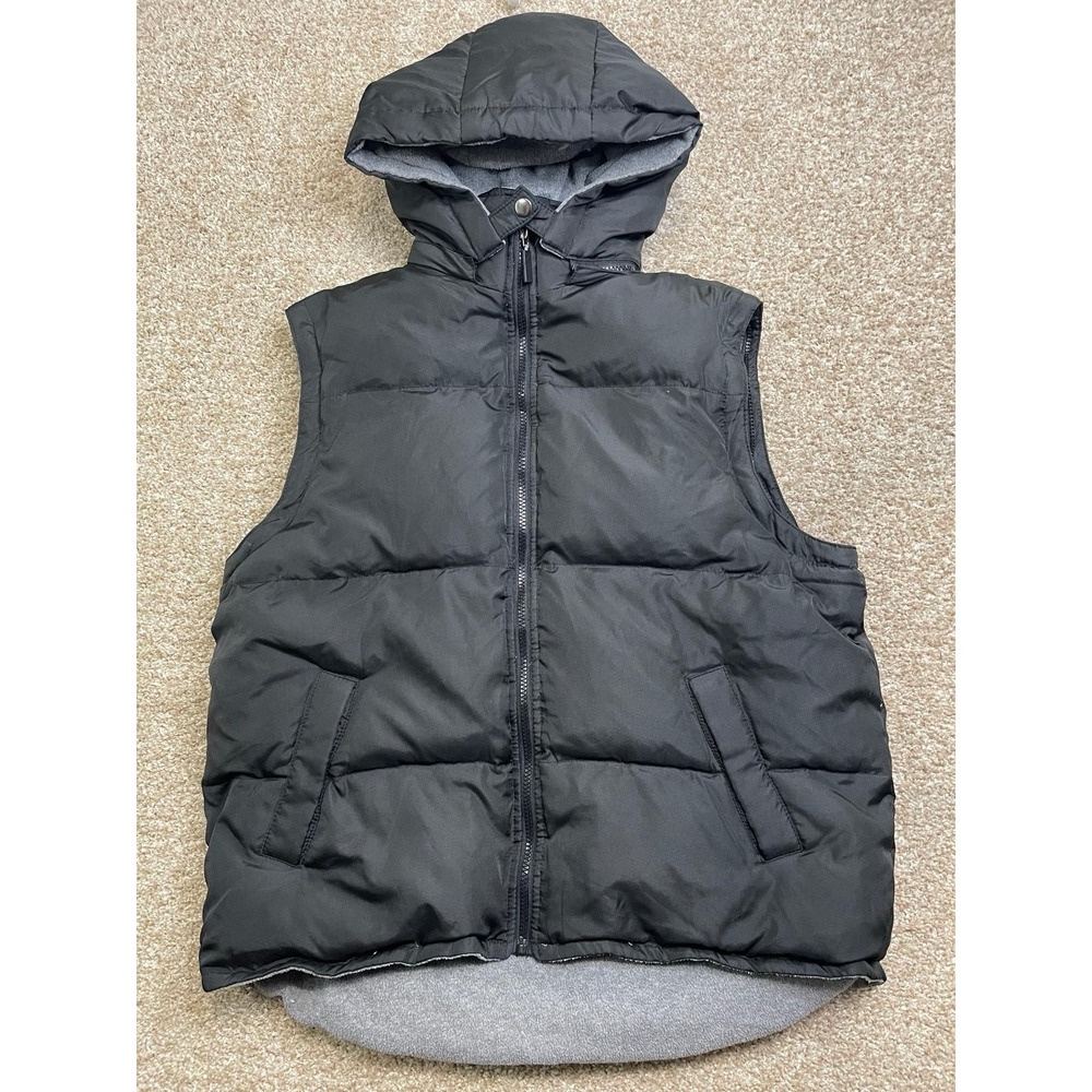 Brandon Thomas Survival Gear Puffer Vest Hooded Black Zip Up Men's Size M*